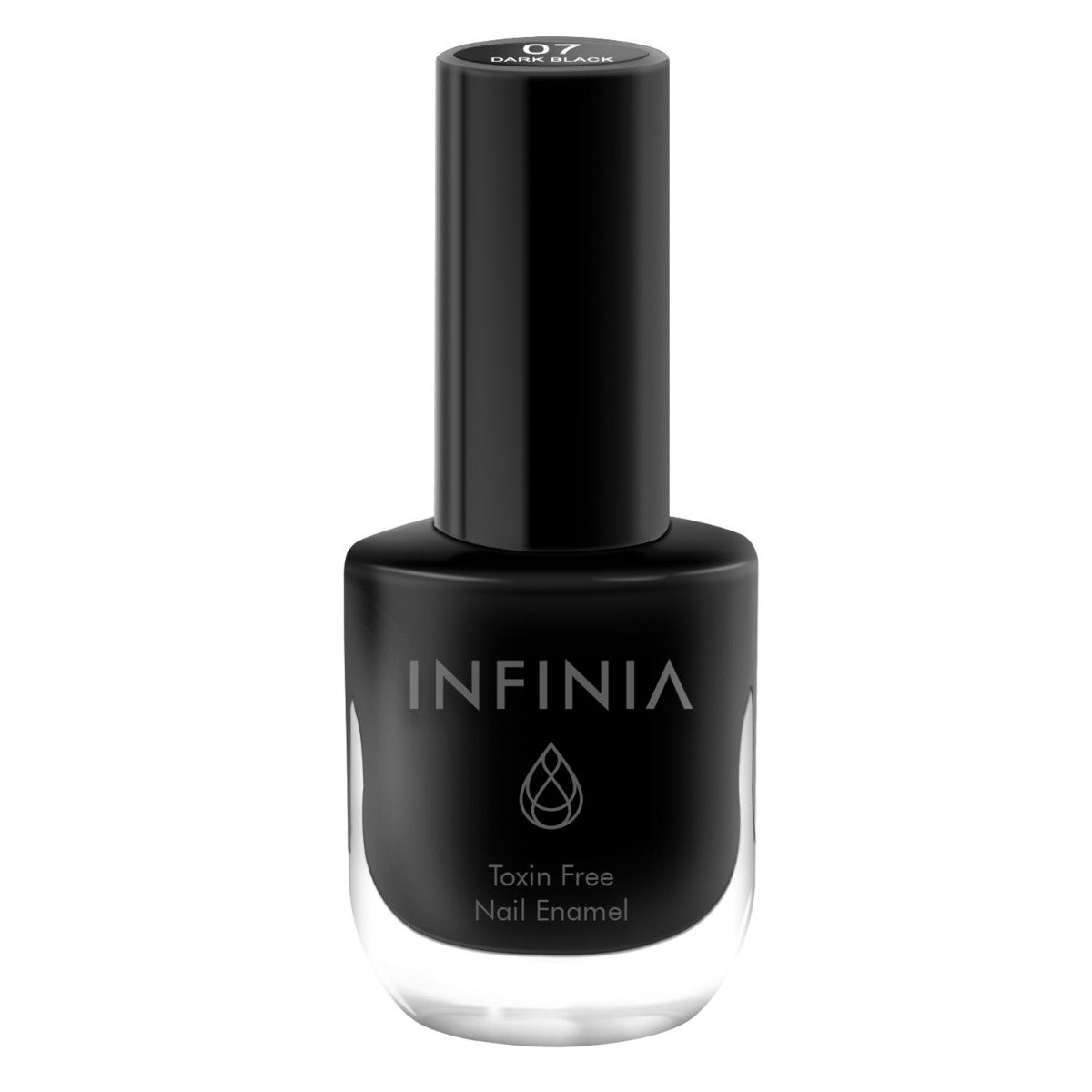 INFINIA Single Coat Super Shine Nail Polish With Ultra High Gloss, 12ml-007 Dark Black