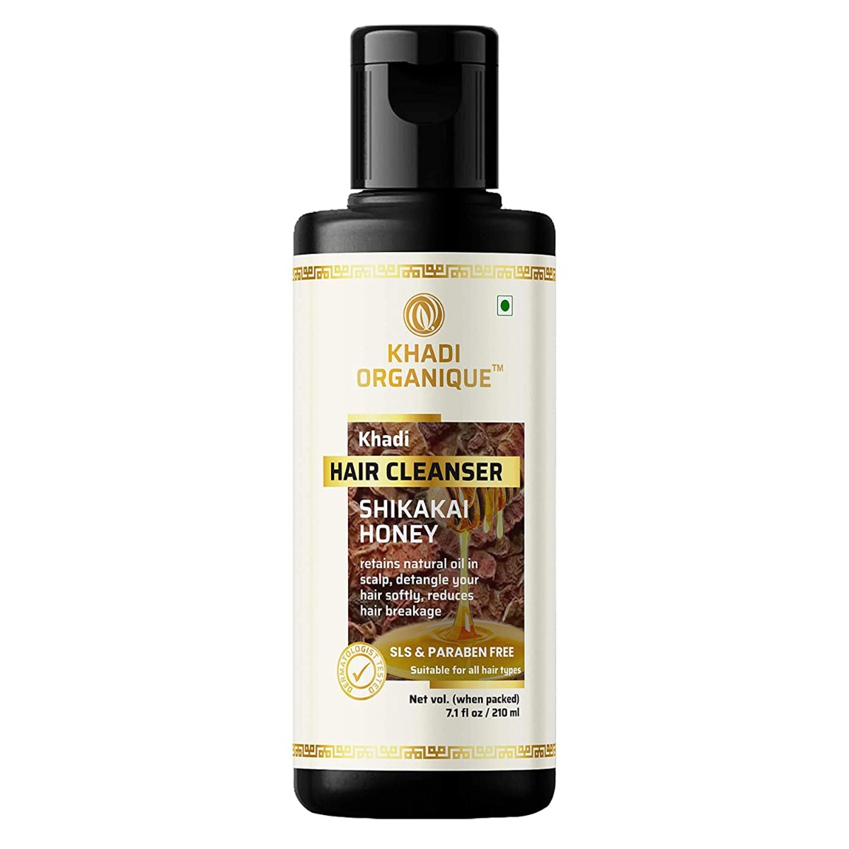 Khadi Organique Shikakai Honey Hair Cleanser Sls And Paraben Free, 210ml