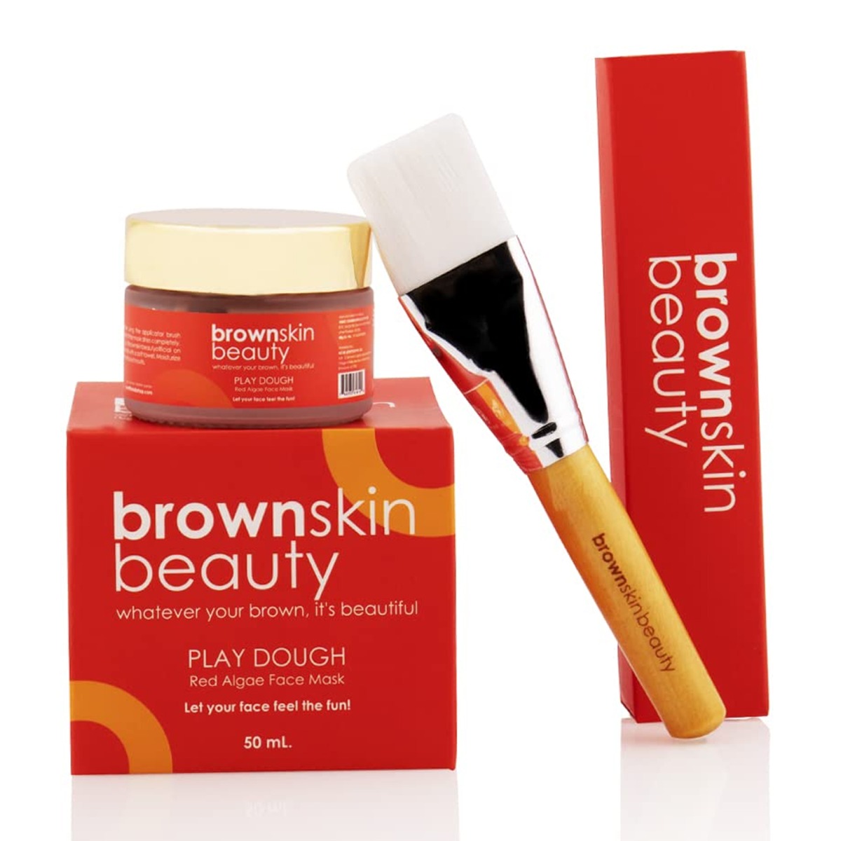 BrownSkin Beauty Play Dough Algae Face Mask, 50ml - With Free Applicator