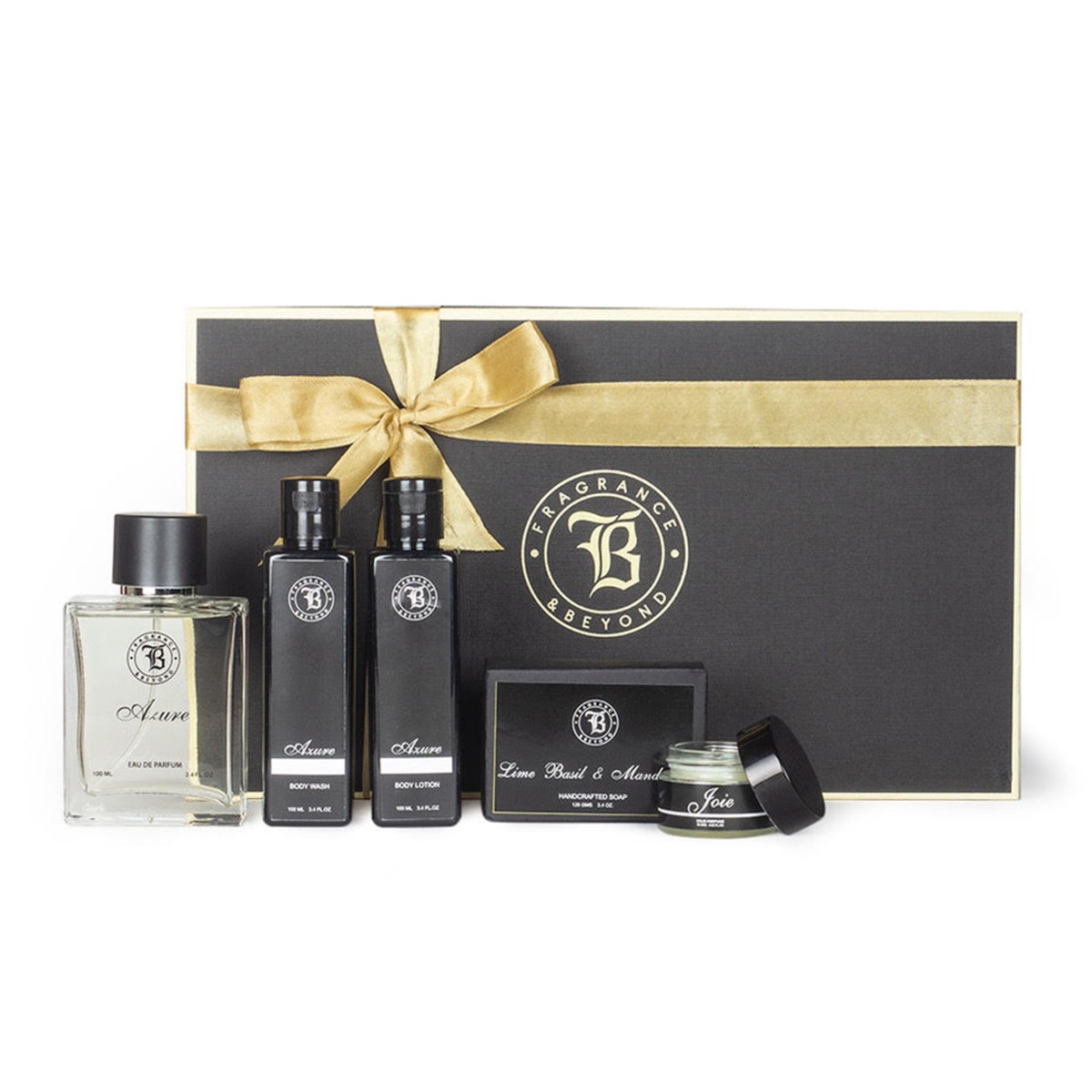 Fragrance & Beyond Ultimate Perfume Gift Set for Men, Perfume 80ml + Body wash 100ml + Body lotion 100ml + Soap 125 gm + Solid Perfume 15gm - 5 piece set