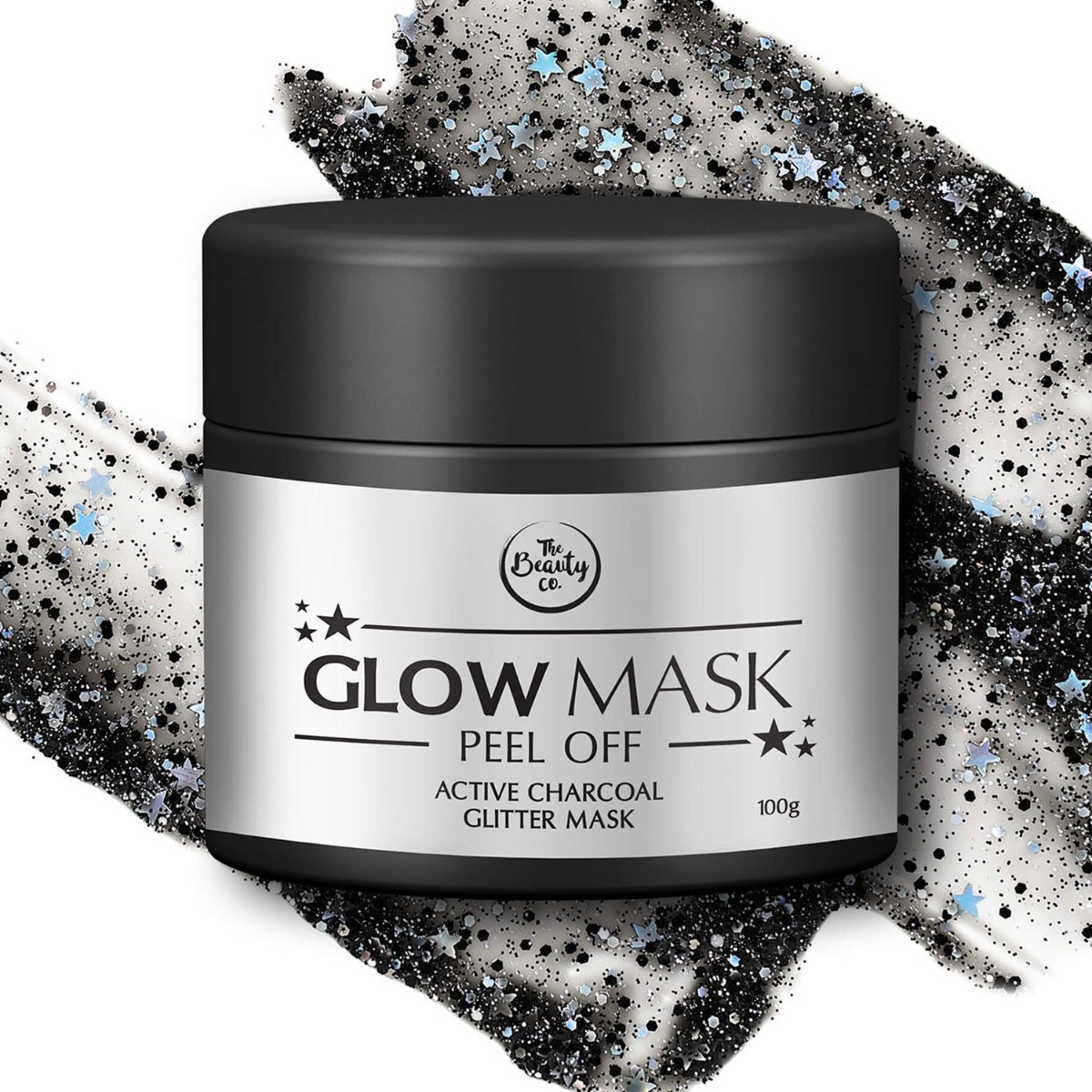 The Beauty Co. Activated Charcoal Glitter Glow Mask, 100gm