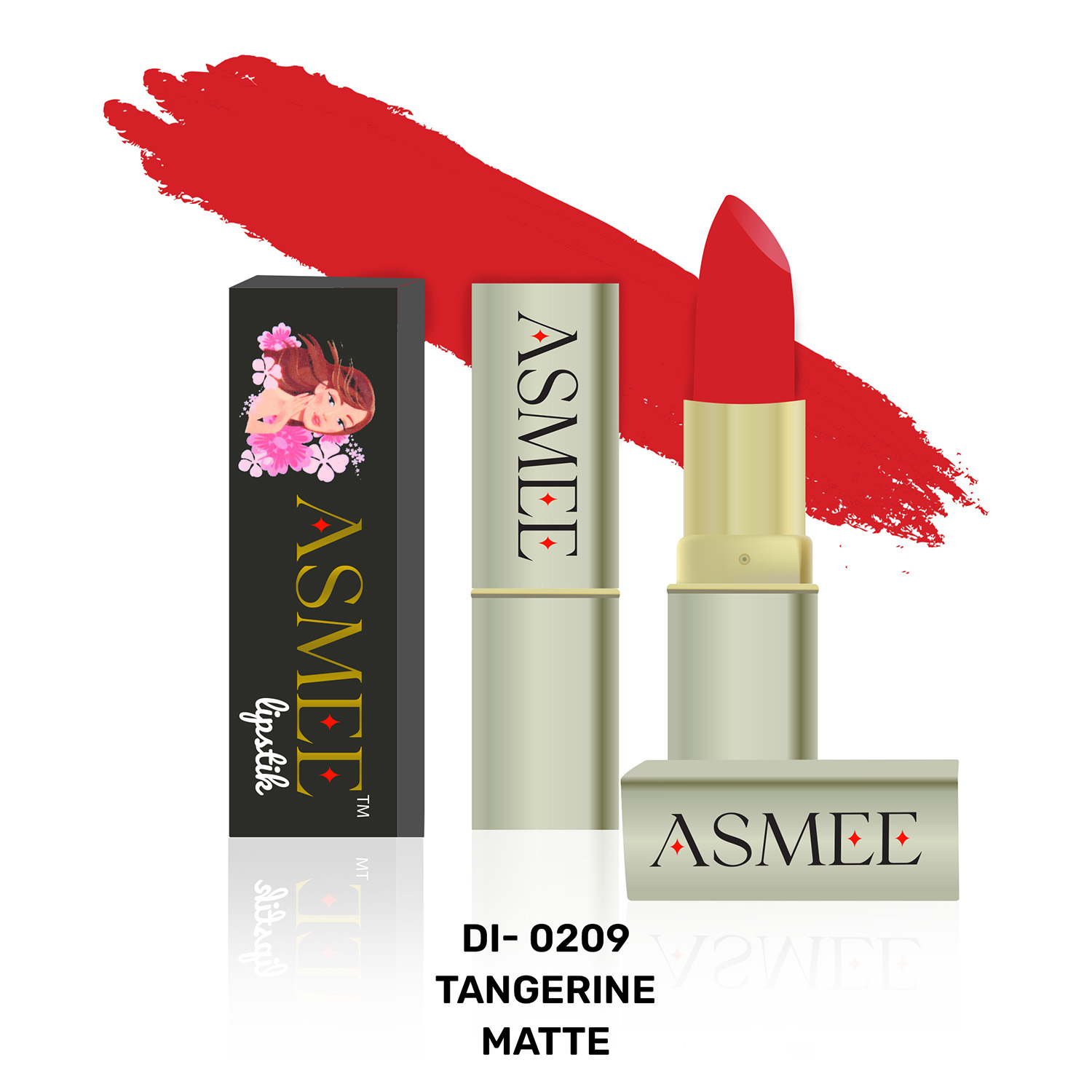 Asmee Matte Lipstick, 4.2gm - DI-0209 Tangerine