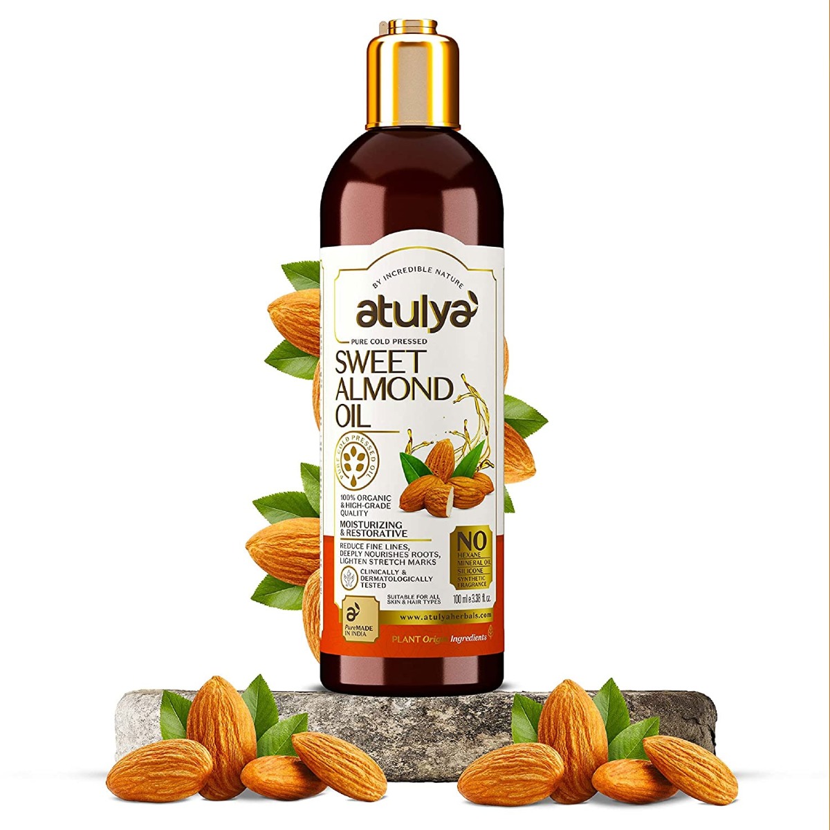 Atulya Pure Cold Pressed Sweet Almond Oil, 100ml