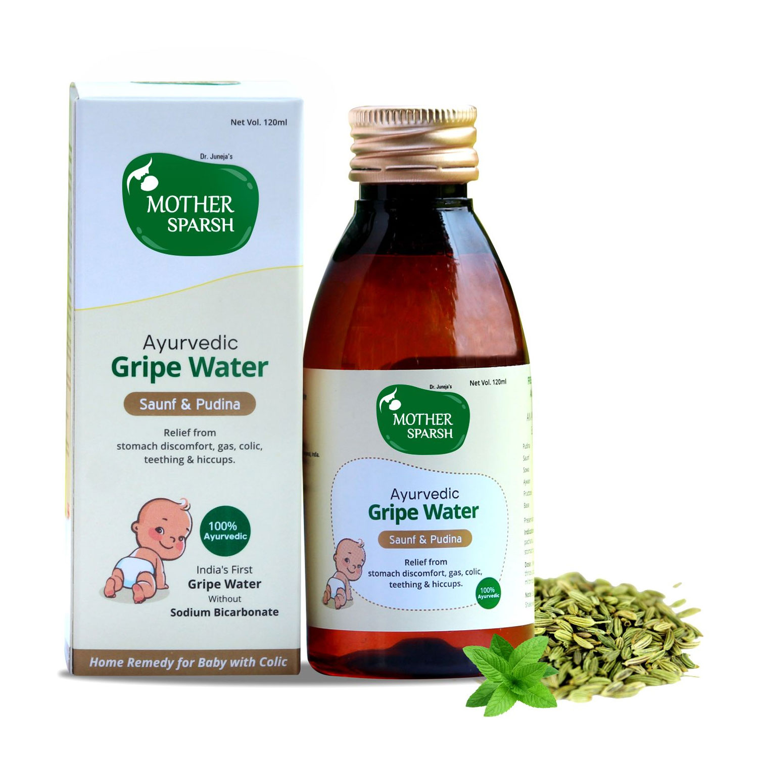 Mother Sparsh Ayurvedic Gripe Water, 120 ml