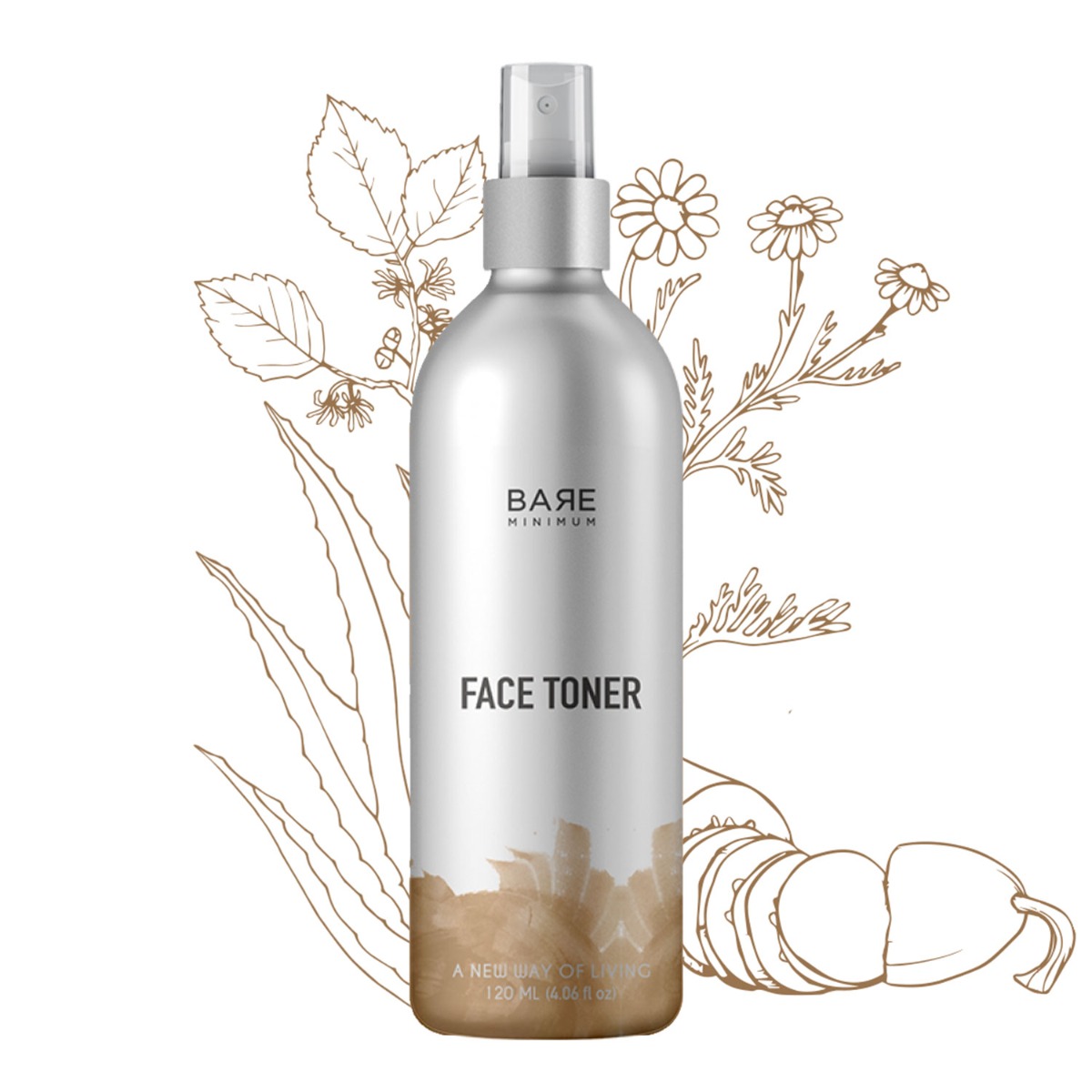 Bare Minimum Natural Cucumber Face Toner 120 ml for All-Skin Type, Even-Tone and Pore-Closing