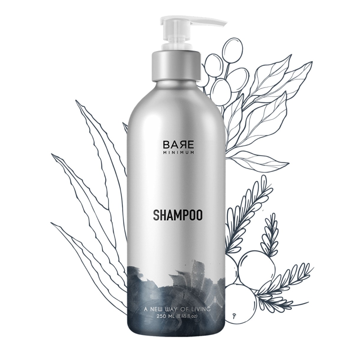 Bare Minimum Natural Hair Growth Shampoo 250 ml for All Hair Type 
