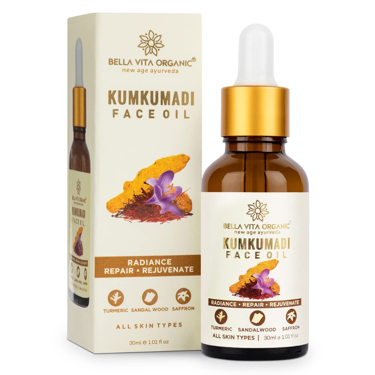 Bella Vita Organic Kumkumadi Face Oil, 30ml