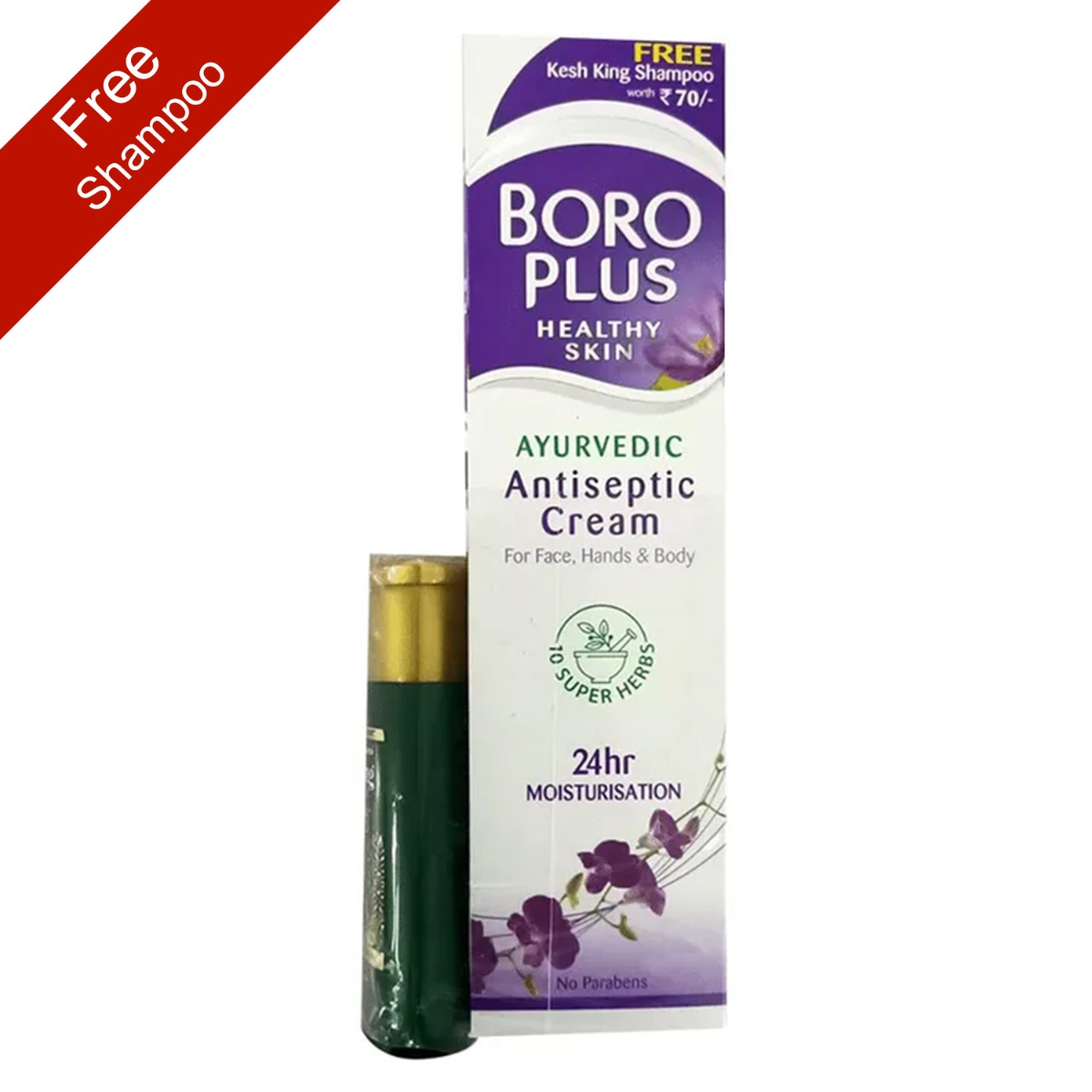 BoroPlus Ayurvedic Antiseptic Cream With Free Emami Kesh King Anti-Hairfall Shampoo, 340ml