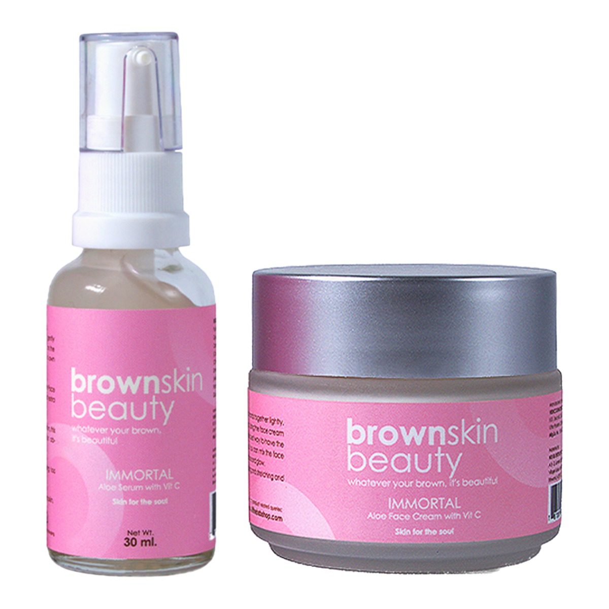  BrownSkin Beauty Immortal Aloe Face serum & Face Cream Combo