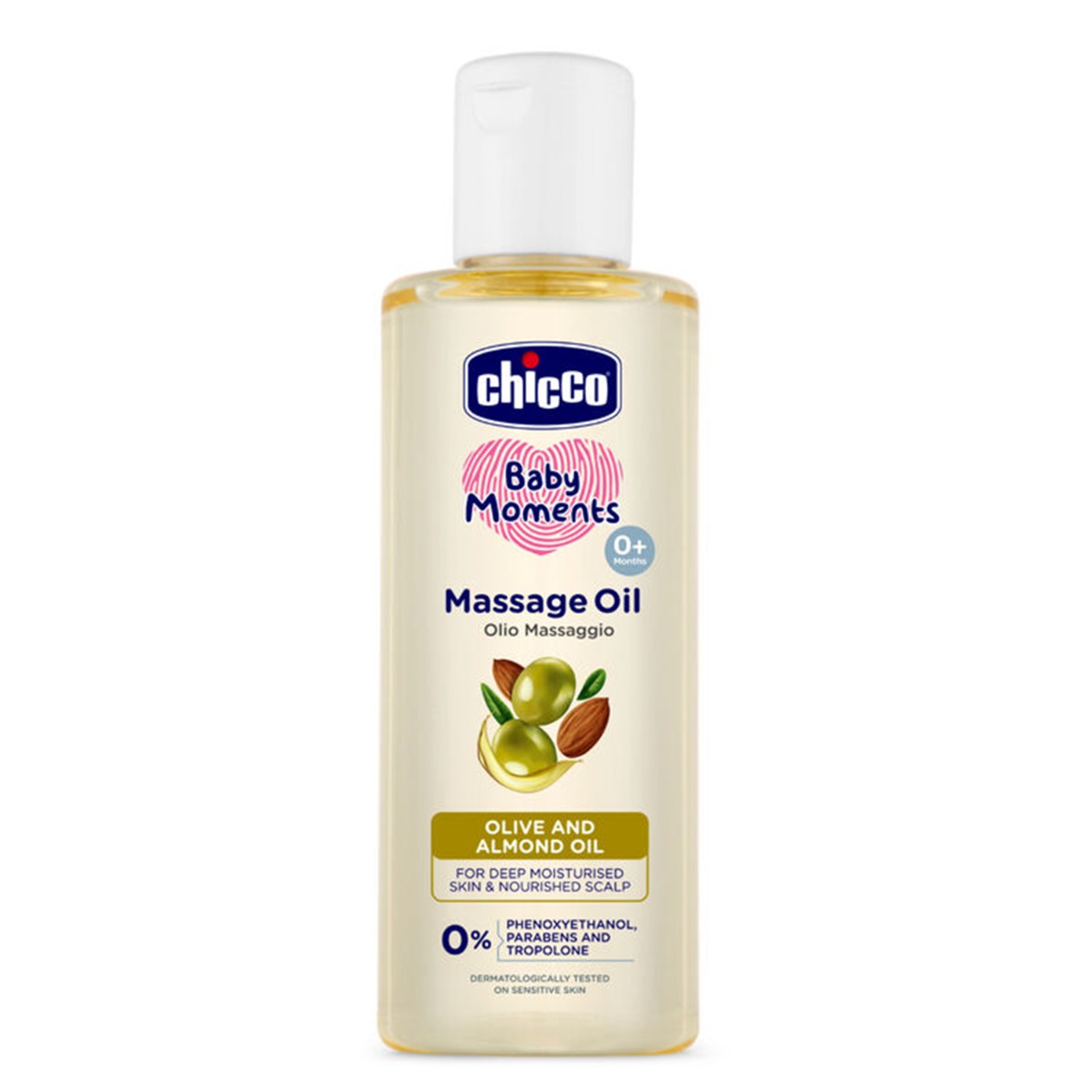 Chicco Massage Oil Olive And Almond Oil, 200ml