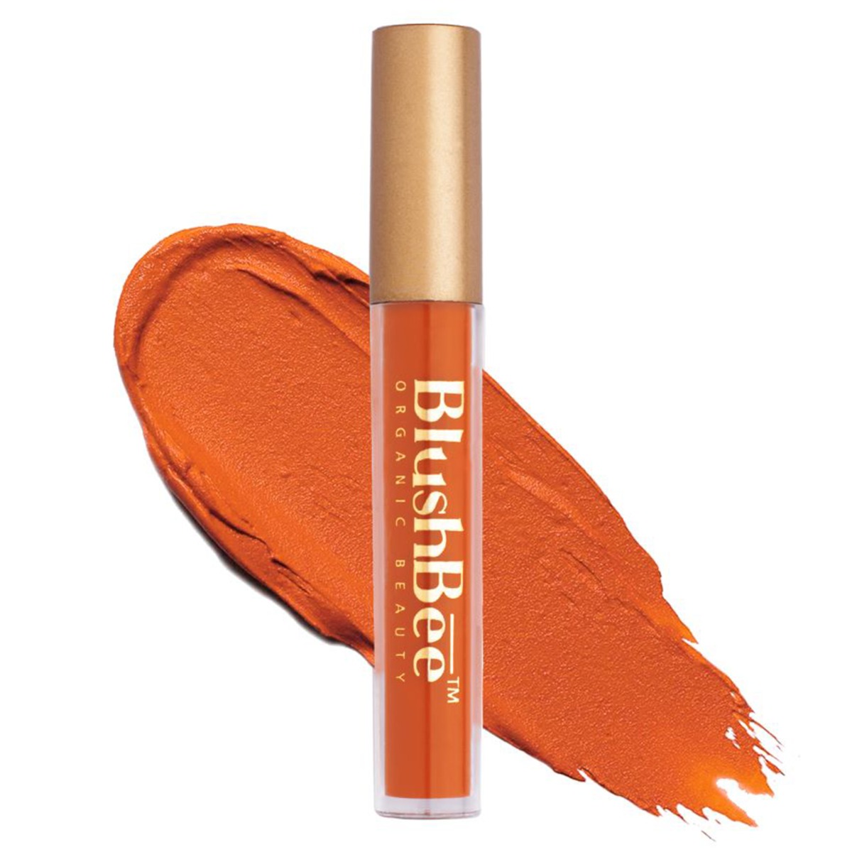 BlushBee Organic Beauty Lip Nourishing Vegan Long Lasting Liquid Lipstick - Crush Way, Almond Brown, 5ml