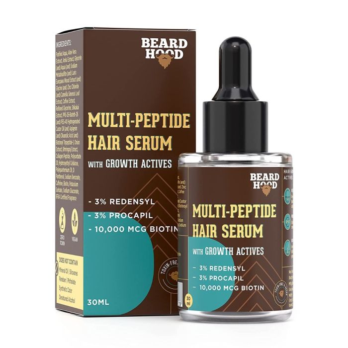 Buy Beardhood Multi-Peptide Hair Serum with Growth Actives, 30ml - Cossouq