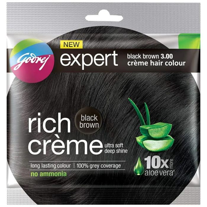 Godrej Expert Black Brown  - Creme Hair Colour, 20gm + 20ml