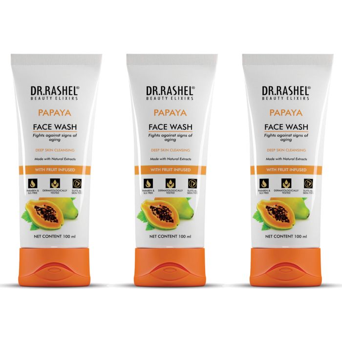 Buy Dr. Rashel Face Wash, 300ml Pack of 3Papaya Cossouq