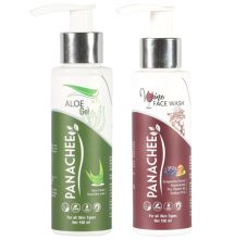 Panachee Face Care Combo with Grape Vine Face Wash, 100ml + Aloe Vera Gel, 100ml