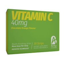 BonAyu Vitamin C Chocolate Orange Flavour Mouth Dissolving Strips, 30 Strips
