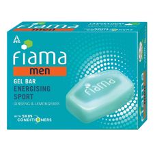 Fiama Men Energizing Sport Gel Bar with Ginseng and Lemongrass with skin conditioners - Pack of 4, 125gm Each