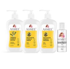 Asmee Cosmetic Hamper - Shampoo + Conditioner + Bodywash + Sanitizer