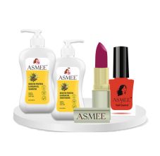Asmee Hamper - 12 Shampoo + Conditioner + Stargazer Lipstick + Orange Crush Gel Nailpolish