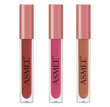 Asmee Liquid Matte lipstick - Maroon Petunia + Raspberry Pink + Tropical Hibiscus, 4ml Each