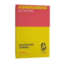 BonAyu All Natural Ashwagandha Gelatin Free Gummies, 60 Gummies