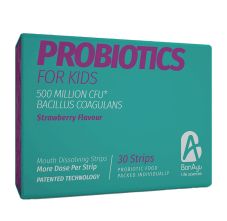BonAyu Probiotics 500 Million CFU Bacillus Coagulans Strawberry Flavour Mouth Dissolving Strips, 30 Strips