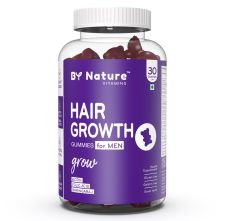 By Nature Hair Growth Gummies for Men with Biotin, Folic acid & Bhringaraj, 30 Gummies