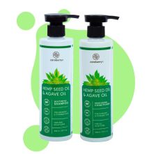 Careberry Hemp seed oil & Agave Oil moisturizing Shampoo + Conditioner for Damaged & Stressed Hair, Pack of 2, 600ml
