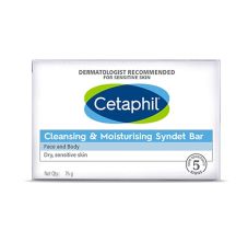 Cetaphil Cleansing And Moisturising Syndet Bar For Face & Body For Dry And Sensitive Skin, 75gm