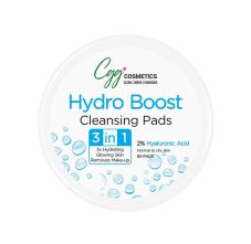 CGG Cosmetics Hydro Boost Cleansing Pads with Hyaluronic Acid 3x Hydration, Removes Makeup, 50 Pads
