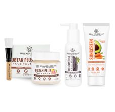 Bella Vita Organic Oil Control Face Wash 100ml, Ubtan Plus Face Pack 100gm, SPF 50 PA+++ Sunscreen, 50ml