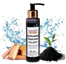 NutriGlow Activated Charcoal Face Wash With Sandal Wood And Thyme, 100ml