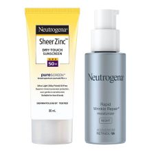 Neutrogena Rapid Wrinkle Repair Night Moisturizer, 29ml & Sheer Zinc Dry Touch Sunscreen SPF 50+, 80ml