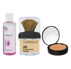 Coloressence Compact Powder Matte Finish Face Makeup 10gm-Dusky, High Definition Loose Powder Natural Translucent Coverage 10gm-Ivory Beige &  Perfect Remover, PR - 1, 200ml