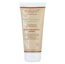 Vigini Natural Skin Lightening Whitening Brightening Body Polishing Moisturizing Scrub Gel Wash For Men & Women, 200 ml