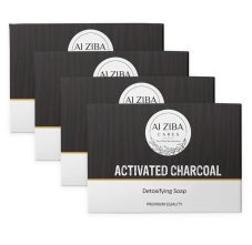 Alziba Cares Activated Charcoal Detoxifying Bathing Soap Bar - Pack of 4 x 100gm