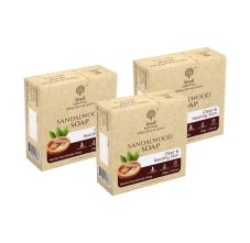 Khadi Essentials Sandalwood Herbal Handmade Bathing Soap For Smooth Skin with Pure Sandalwood Oil, 100gm (Pack of 3)