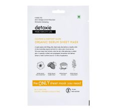 Detoxie Calming Organic And Instant Glow Serum Sheet Mask, 20gm