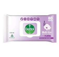 Dettol Floral Multi Use Wipes, 80 Wipes