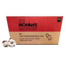 The Woman's Company Day Sanitary Pads Organic Biodegradable, Normal Flow, 100% Cotton Regular Pad, 12 Pads