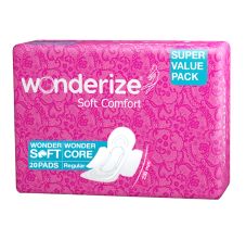 Wonderize Soft Comfort Regular Size Sanitary Napkins, 20 Pads