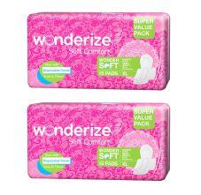 Wonderize Soft Comfort XL Size Sanitary Napkins - Pack Of 2, 30 Pads