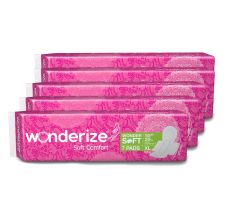 Wonderize Soft Comfort XL Size Sanitary Napkins - Pack Of 5, 35 Pads