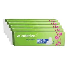 Wonderize Dry Comfort XL Size Sanitary Napkins - Pack Of 5, 40 Pads