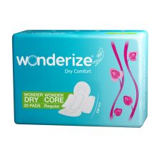 Wonderize Dry Comfort Regular Size Sanitary Napkins, 20 Pads