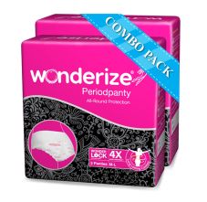 Wonderize M-L Size Period Panty For Sanitary Protection - Pack Of 2, 4pcs