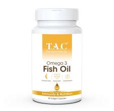 T.A.C - The Ayurveda Co. Omega 3 Fish Oil Capsules for Strong Joints, Immunity - 60 Softgel Capsules, 10gm