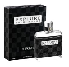NUROMA Explore Pour Homme Leather Black Long Lasting Eau De Perfume, 100ml