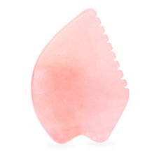 Getmecraft Rose Quartz Leaf Shape Gua Sha Facial Massage Tool with Teeth Shape Edges, 1pc