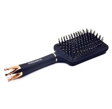 Majestique Paddle Brush with A Large Cushion For Exclusive Crown Handle - Black Matte, 1Pc